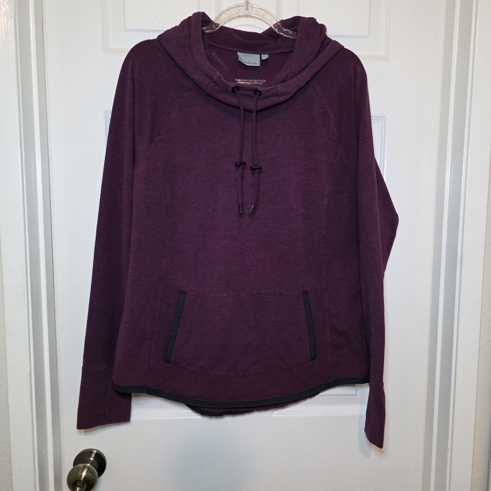 ATHLETA | Hooded Sentry Cowl Neck Athleisure Pullover Sweatshirt L
